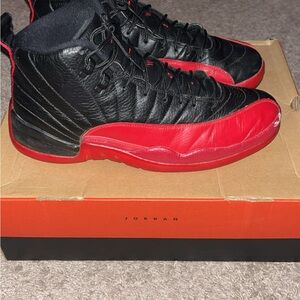 Jordan Men's Black and Red High-Top Sneakers